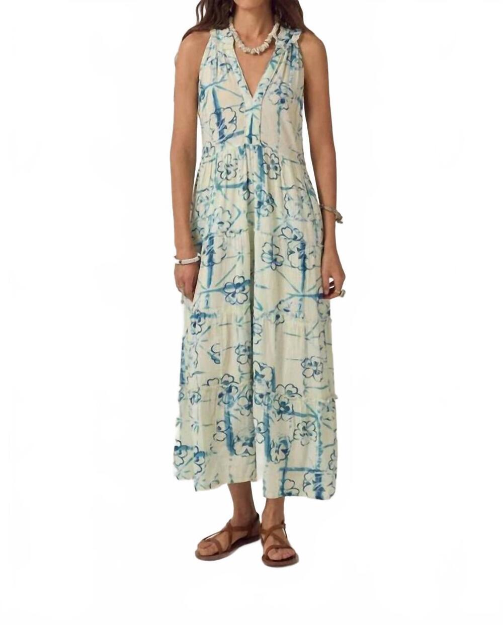 NEW MAISON HOTEL sleeveless maxi dress in ocean wash
